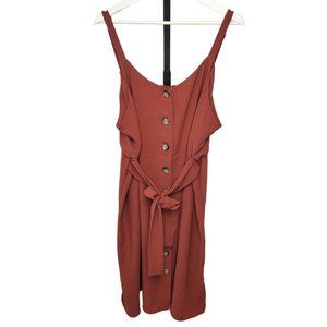 Love & Legend Tie Waist Button Front Flowy Dress